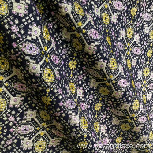 Black Gold Double Kind Jacquard Brocade Fabric